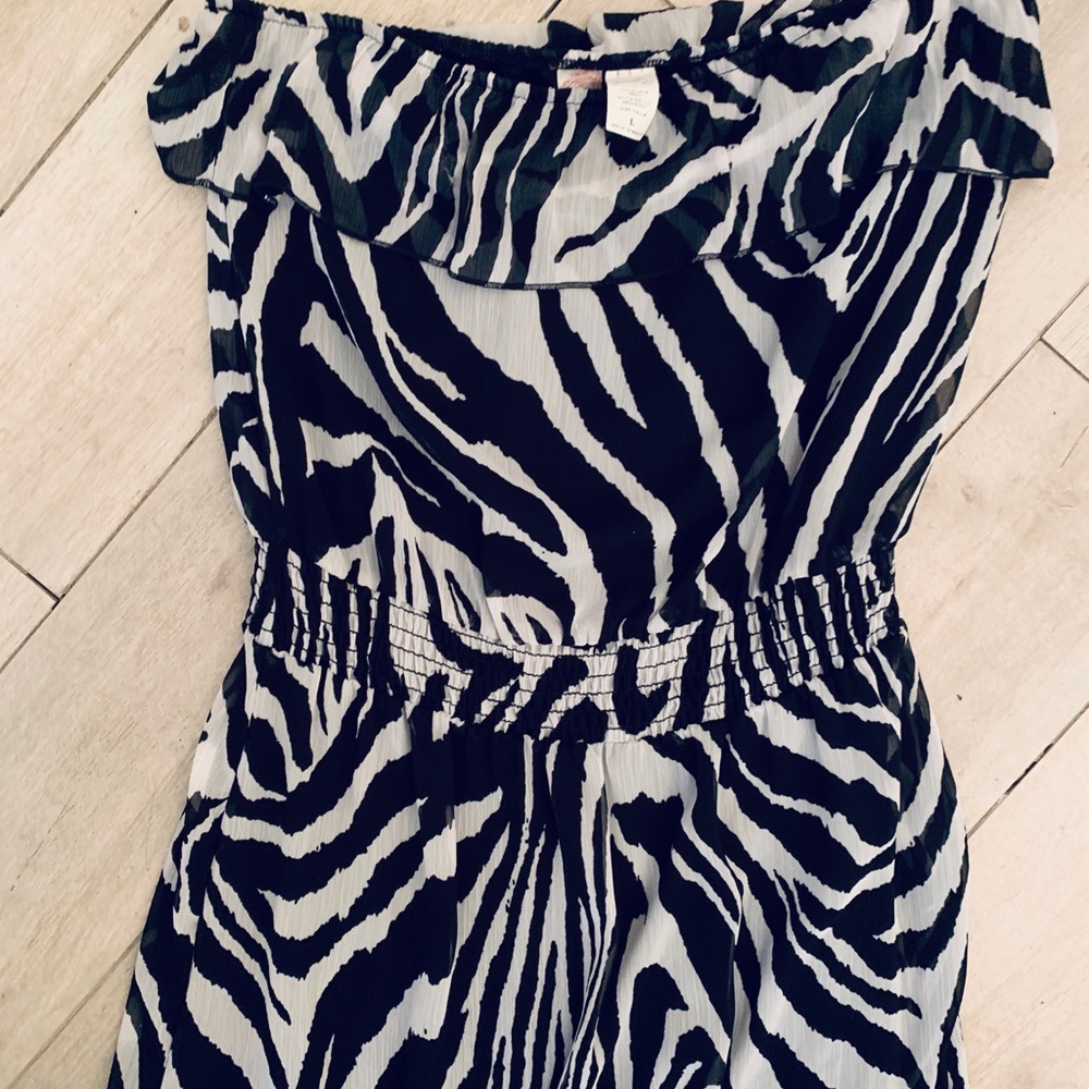 Zebra Strapless Maxi Dress